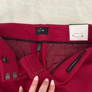 White House Black Market Red Slim Trousers